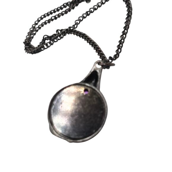 Necklace Handmade Gothic Purple Orb Pendant Claw Cage Chain 18" SKU2376 - Picture 5 of 7